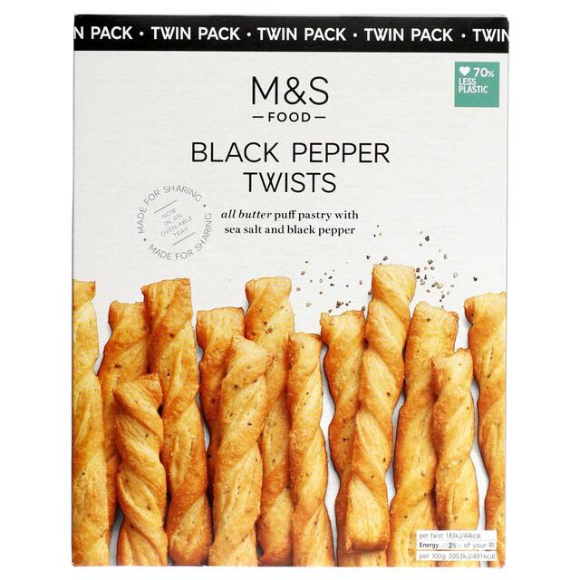 M&S Black Pepper Twists Twin Pack