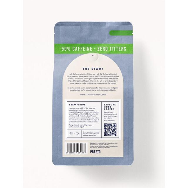 Presto Half Caf Espresso Ground Coffee thumbnail 2