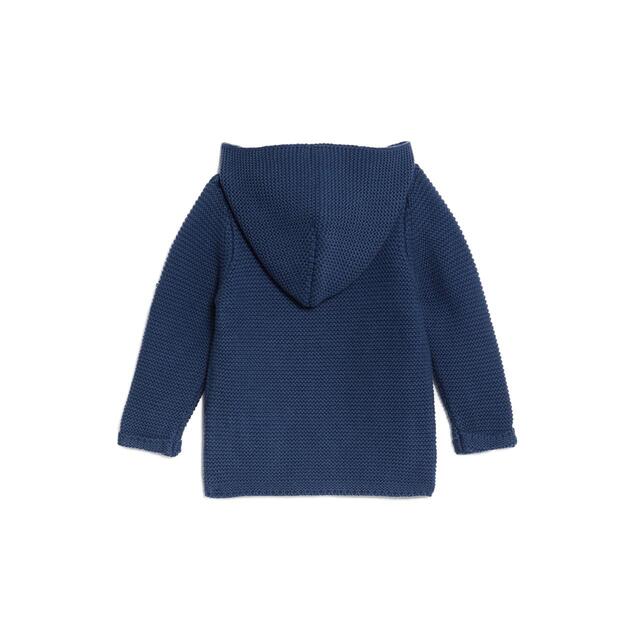M&S Hooded Chunky Cardigan, 0 Months-3 Years, Indigo thumbnail 2
