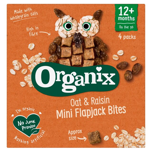 Organix Mini Oat & Raisin Flapjack Bites Toddler Multipack 12 months+ thumbnail 2