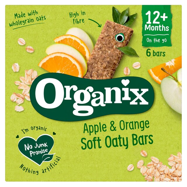 Organix Apple & Orange Soft Oaty Bars Toddler Snacks Multipack 12 months+ thumbnail 2
