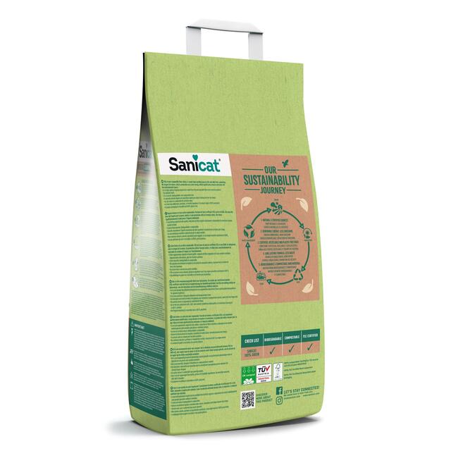 Sanicat Natura Activa 100% Green Clumping Cat Litter thumbnail 3