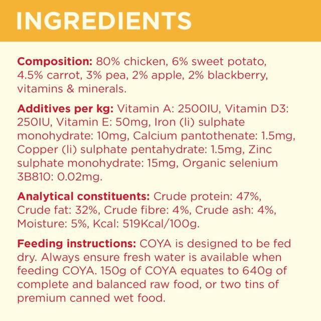 COYA Freeze-Dried Raw Adult Dog Food Chicken thumbnail 4