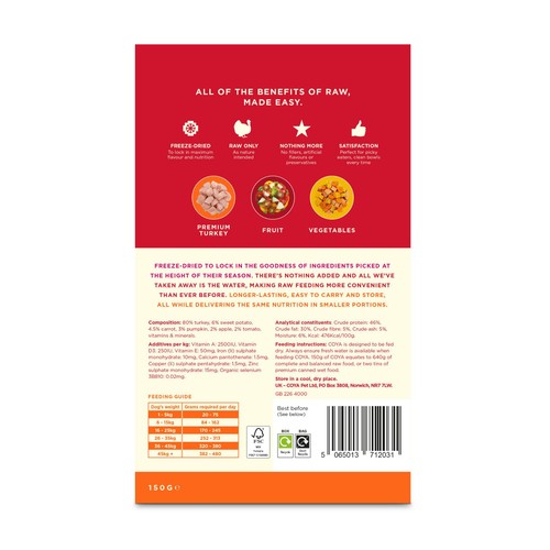 COYA Freeze-Dried Raw Adult Dog Food Turkey thumbnail 2