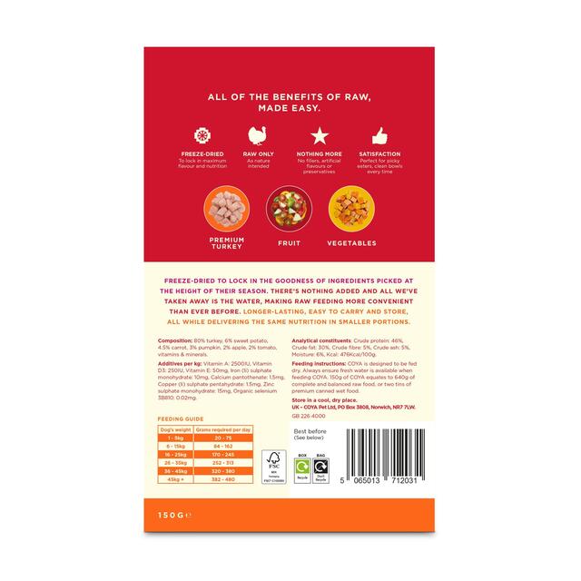 COYA Freeze-Dried Raw Adult Dog Food Turkey thumbnail 2