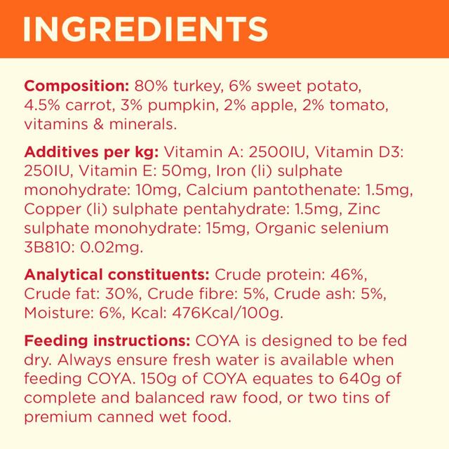 COYA Freeze-Dried Raw Adult Dog Food Turkey thumbnail 4