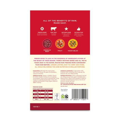 COYA Freeze-Dried Raw Adult Dog Food Beef thumbnail 2