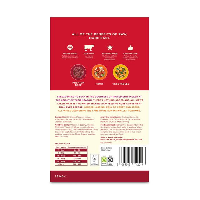 COYA Freeze-Dried Raw Adult Dog Food Beef thumbnail 2