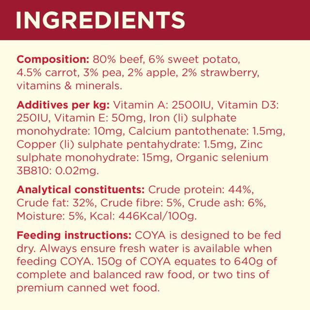 COYA Freeze-Dried Raw Adult Dog Food Beef thumbnail 3