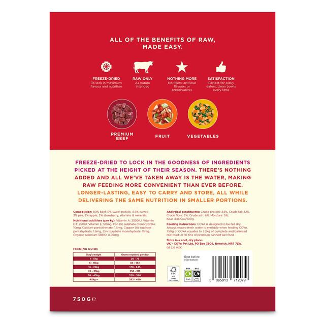 COYA Freeze-Dried Raw Adult Dog Food Beef thumbnail 2
