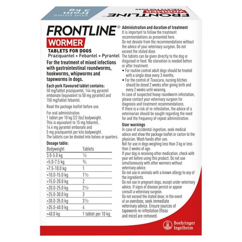FRONTLINE Wormer Tablets Dog from 3kg thumbnail 2