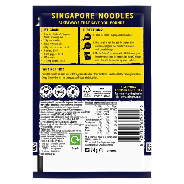 Colman's Big Night In Singapore Noodles Recipe Mix 23G thumbnail 4