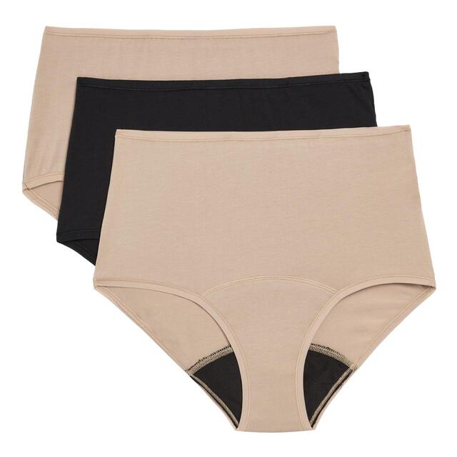 M&S Womens 3pk Heavy Absorbency Period Full Briefs 10 Rose Quartz