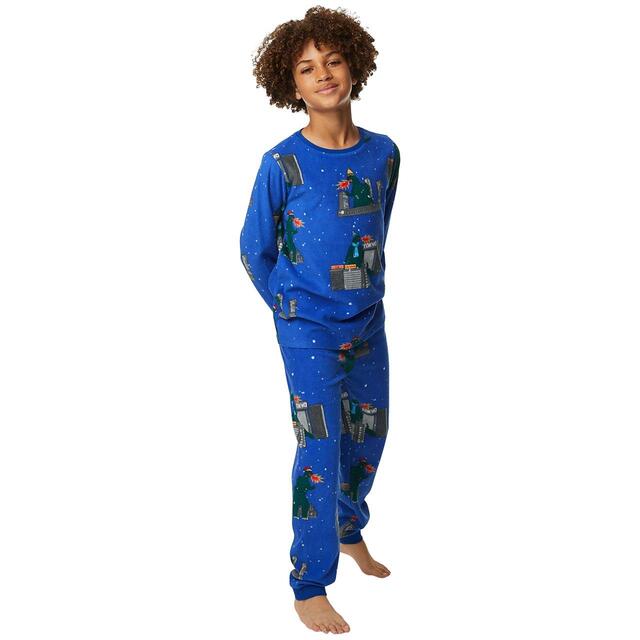 M&S Fleece Tokyo PJ, 7-12 Years, Blue thumbnail 2
