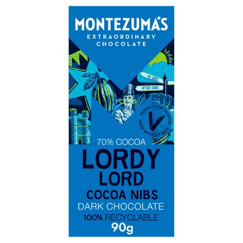 Montezuma's Lordy Lord Cocoa Nibs Dark Chocolate Bar