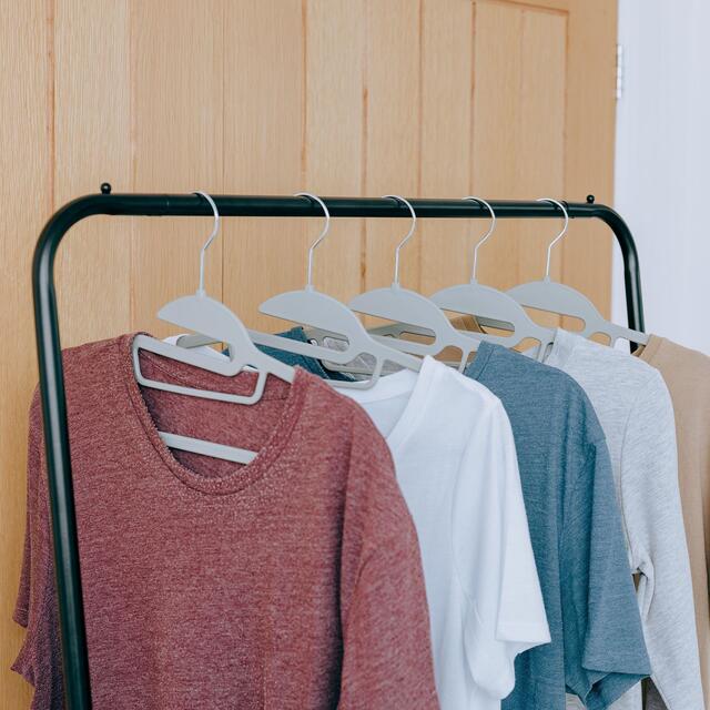 Non-Slip Rubber coated Clothes Dress Suit Hangers, Grey, 10pk thumbnail 2