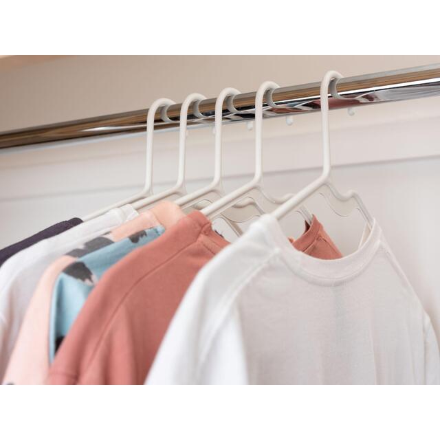 Everyday Solid Plastic Clothes Washing Laundry Hangers, White, 5pk thumbnail 2