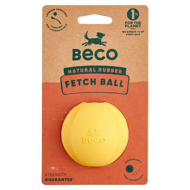 Beco Natural Rubber Fetch Ball - Yellow