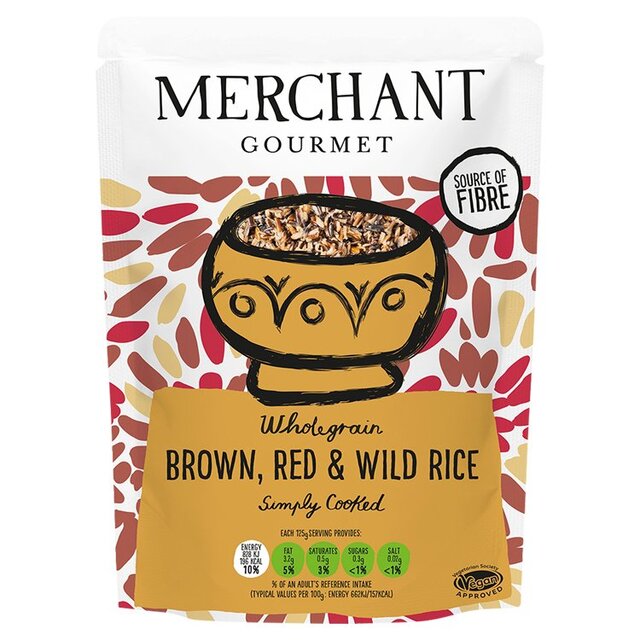 Merchant Gourmet Wholegrain Brown, Red & Wild Microwave Rice thumbnail 2