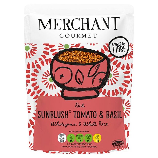 Merchant Gourmet SunBlush Tomato & Basil Wholegrain & White Microwave Rice thumbnail 2