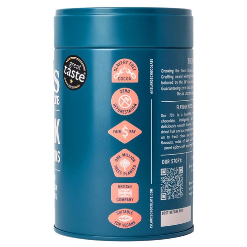 Islands Chocolate 75% Dark Chocolate Button Tin thumbnail 2