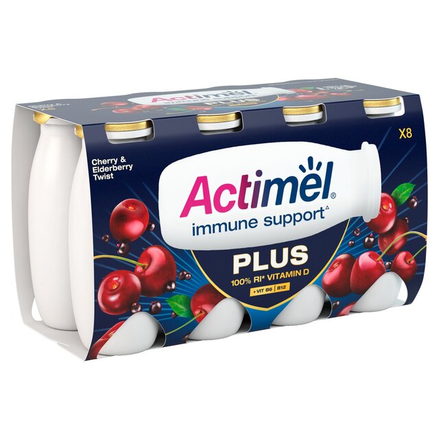 Actimel Plus 100% Vitamin D Cherry & Elderberry Immunity Yoghurt thumbnail 2