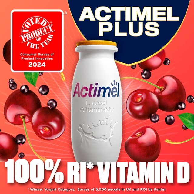 Actimel Plus 100% Vitamin D Cherry & Elderberry Immunity Yoghurt thumbnail 8