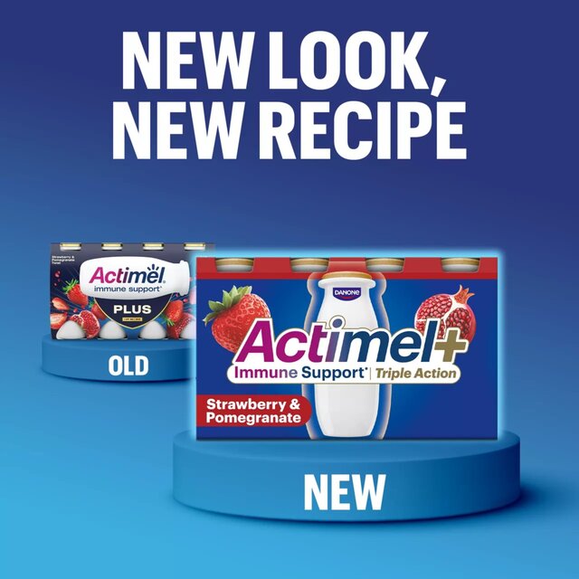 Actimel Triple Action Strawberry & Pomegranate Immunity Yoghurt thumbnail 4