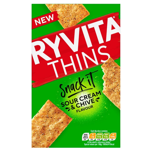 Ryvita Snack It Thins Sour Cream and Chive Flatbread Snacks