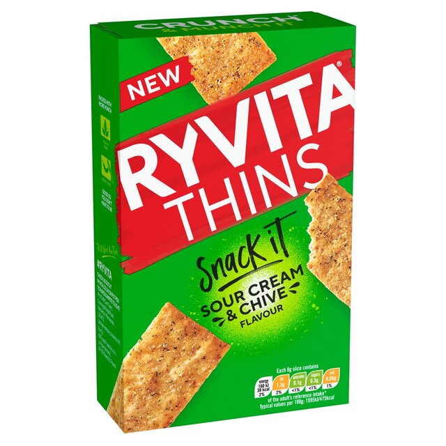 Ryvita Snack It Thins Sour Cream and Chive Flatbread Snacks thumbnail 2