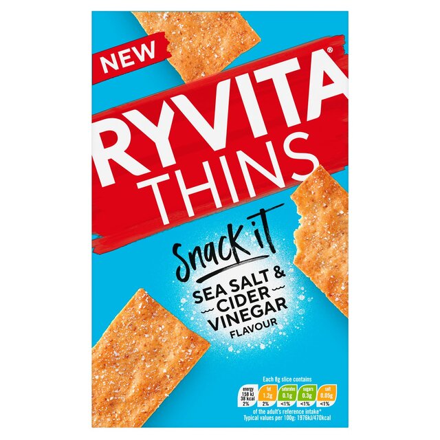 Ryvita Snack It Thins Sea Salt and Cider Vinegar Flatbread Snacks thumbnail 2