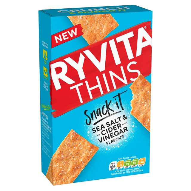 Ryvita Snack It Thins Sea Salt and Cider Vinegar Flatbread Snacks thumbnail 3