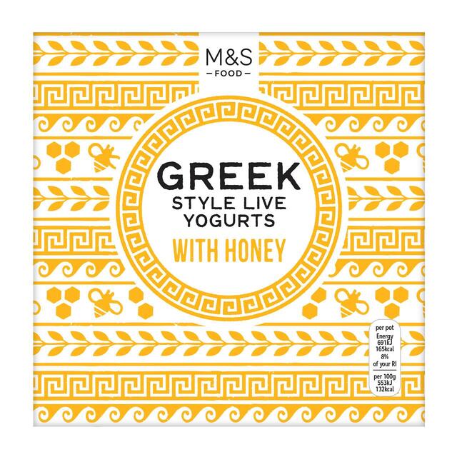 M&S 4 Greek Style Live Yogurts with Honey thumbnail 2