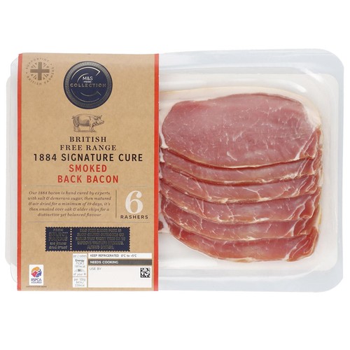 M&S Collection British Free Range1884 Signature Cured Smoked Back Bacon
