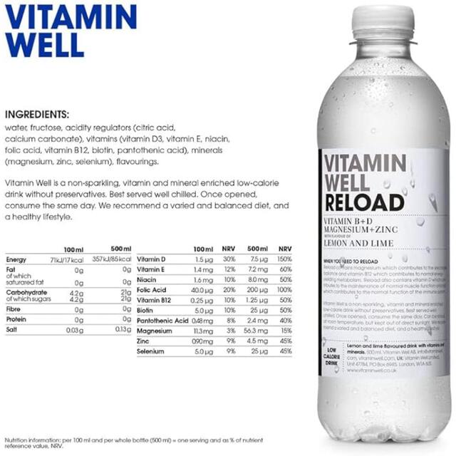 Vitamin Well Water Reload Lemon & Lime thumbnail 3
