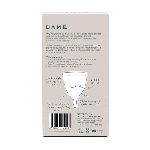 DAME Self-Sanitising Menstrual Cup Large thumbnail 2