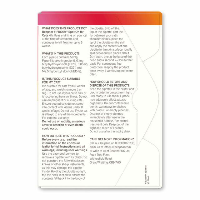 Beaphar FIPROtec Flea & Tick Spot-On for Cats thumbnail 6