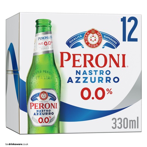 Peroni Nastro Azzurro 0% Alcohol-Free Beer Lager Bottles thumbnail 2