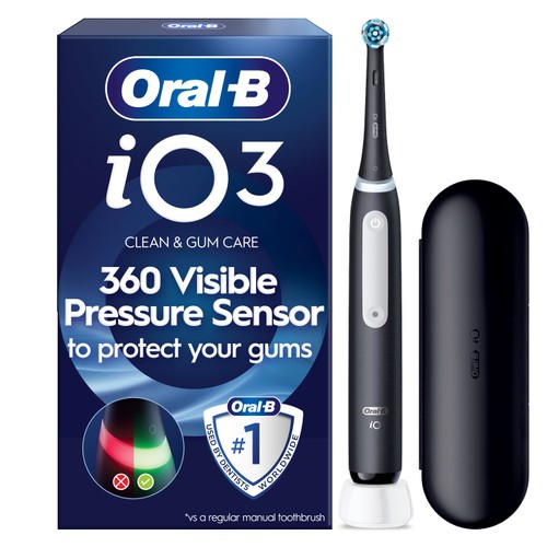 Oral-B iO3 Black Electric Toothbrush + Travel Case