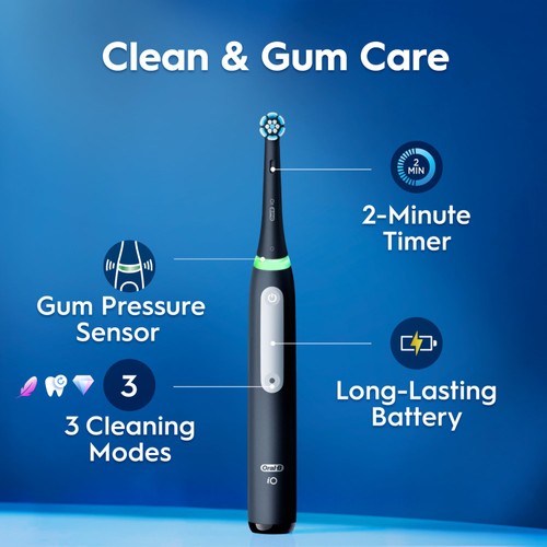 Oral-B iO3 Black Electric Toothbrush + Travel Case thumbnail 3