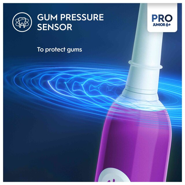 Oral-B Pro Junior Purple Electric Rechargeable Toothbrush For Ages 6+ thumbnail 5