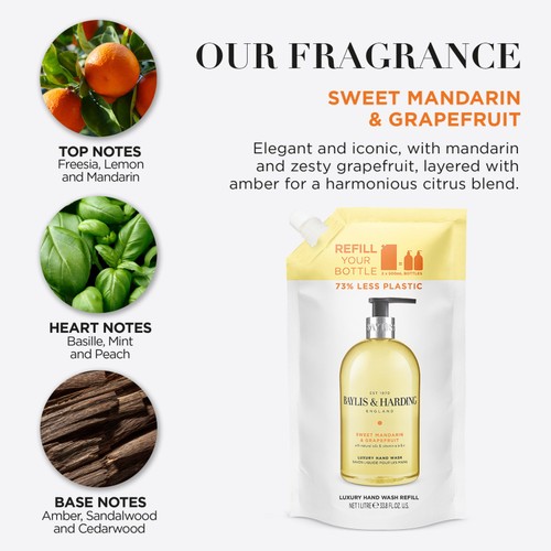 Baylis & Harding Sweet Mandarin & Grapefruit Hand Wash Refill Pouch thumbnail 5