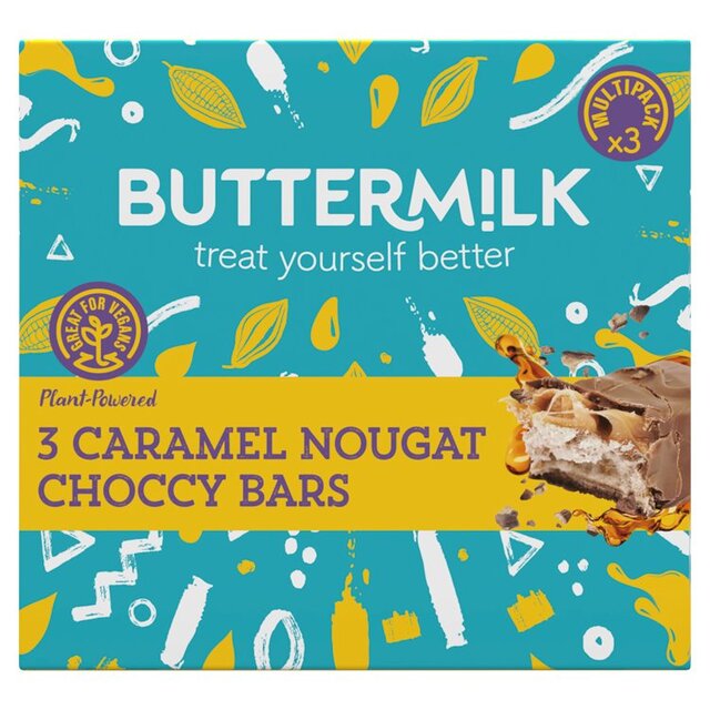 Buttermilk Plant Powered Caramel Nougat Choccy Bar Multi Pack