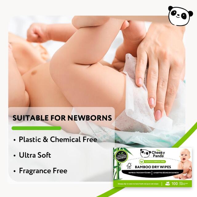 The Cheeky Panda Bamboo Baby Dry Wipes thumbnail 3