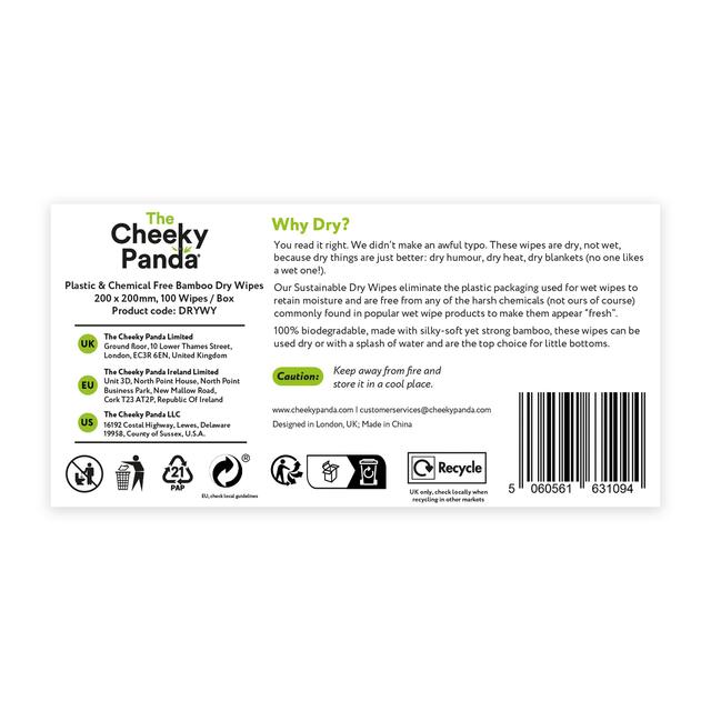 The Cheeky Panda Bamboo Baby Dry Wipes thumbnail 6