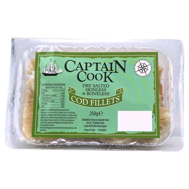 Captain Cook Dry Salted Skinless & Boneless Cod Fillets