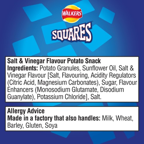 Walkers Squares Salt & Vinegar Sharing Snacks Crisps thumbnail 2