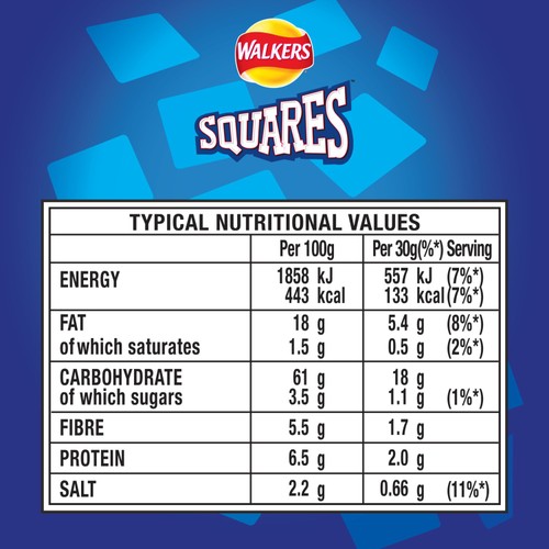 Walkers Squares Salt & Vinegar Sharing Snacks Crisps thumbnail 3