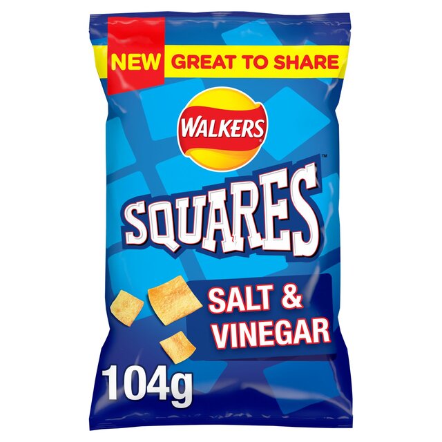 Walkers Squares Salt & Vinegar Sharing Snacks Crisps