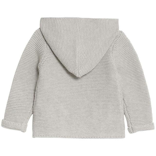 M&S Hooded Chunky Cardigan, 0 Months-3 Years, Grey Marl thumbnail 2
